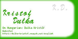 kristof dulka business card