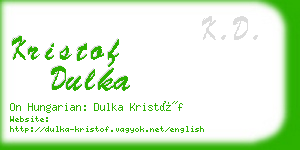 kristof dulka business card